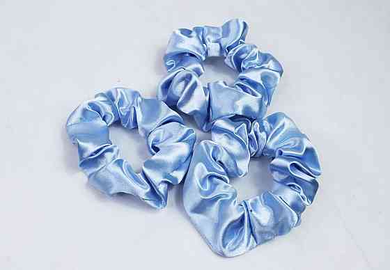 Резинки для волосся дитячі атласні Блакитний Харків