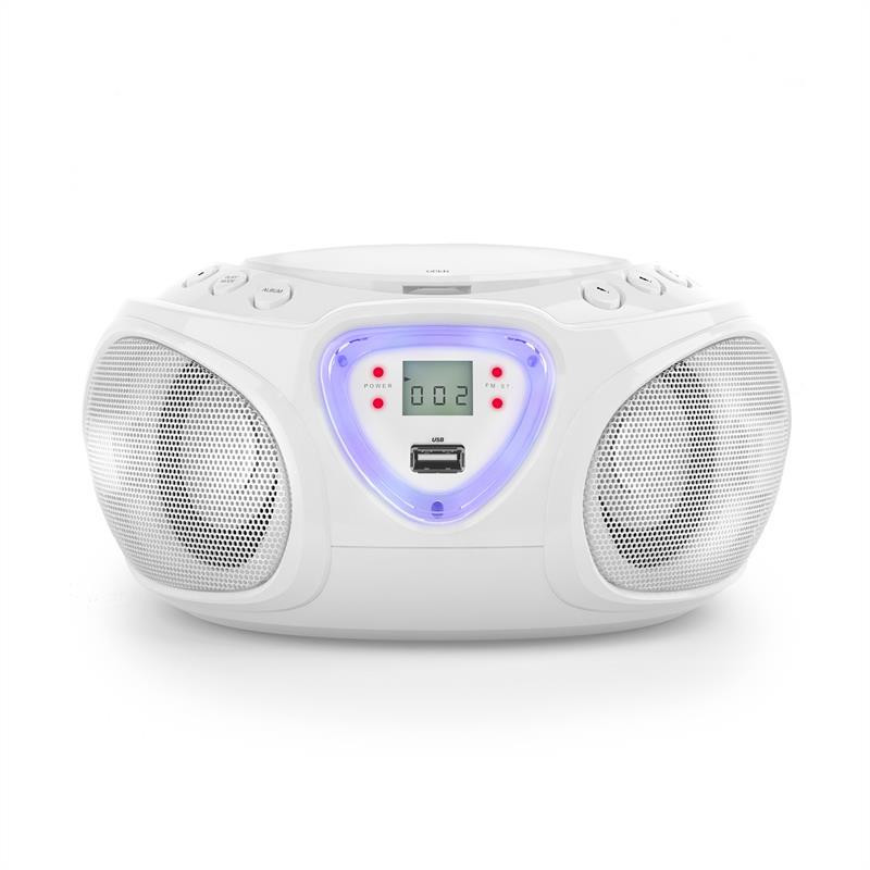 Roadie CD Boombox FM Radio Light Show CD Player Bluetooth 5.0 White (Германия, читать описание) Рівне - фото 5