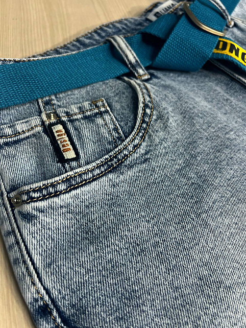 Шорти жіночі джинсові Liana 440 бермуди середньої довжини з ременем блакитні, блакитний, 33, 33, 90 см, 116 см Київ - фото 5