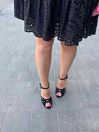 LIRIO Молодіжні босоніжки жіночі з натуральної замші на шпильці чорні класичні LIRIO L0332/9510 Коломыя