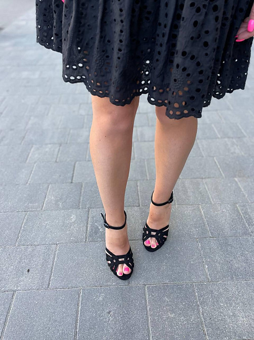 LIRIO Молодіжні босоніжки жіночі з натуральної замші на шпильці чорні класичні LIRIO L0332/9510 Коломыя - изображение 3