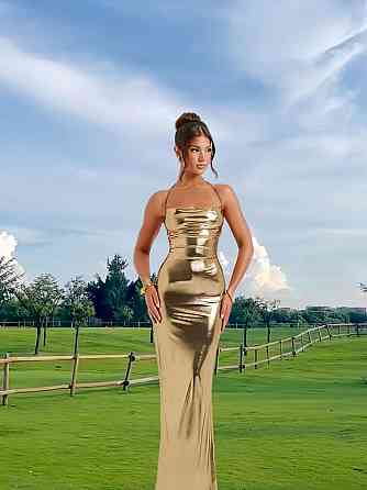 Женское блестящее платье золотистый XL Киев