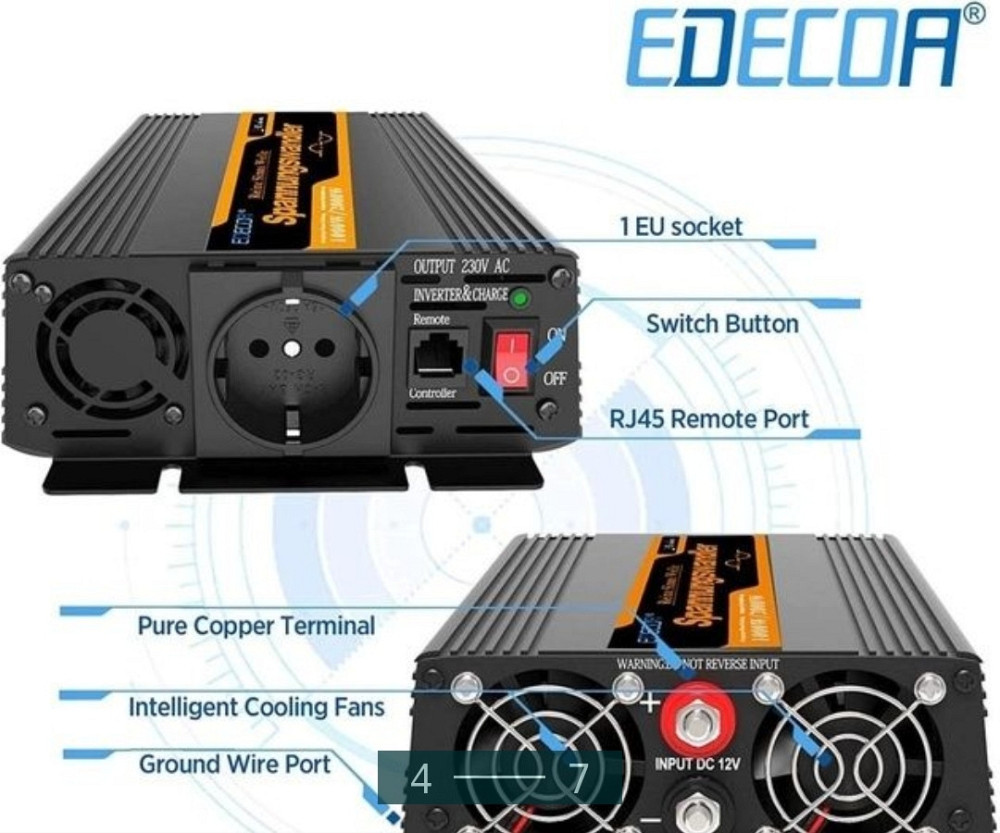 Новый Инвертор: EDECOA 1000W/2000W. Киев - изображение 4