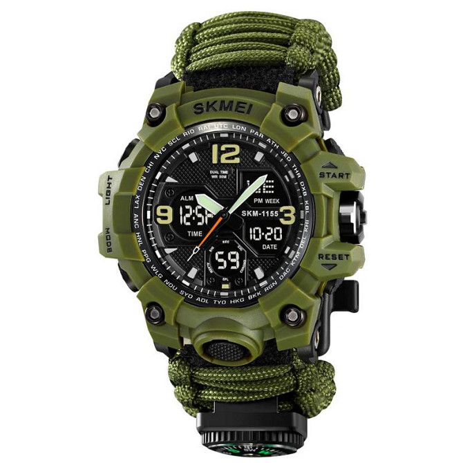 Часы для кемпинга с водозащитой SKMEI 1155BAG PARACORD, Модные спортивные часы для активного отдыха VF-42 Львов - изображение 4