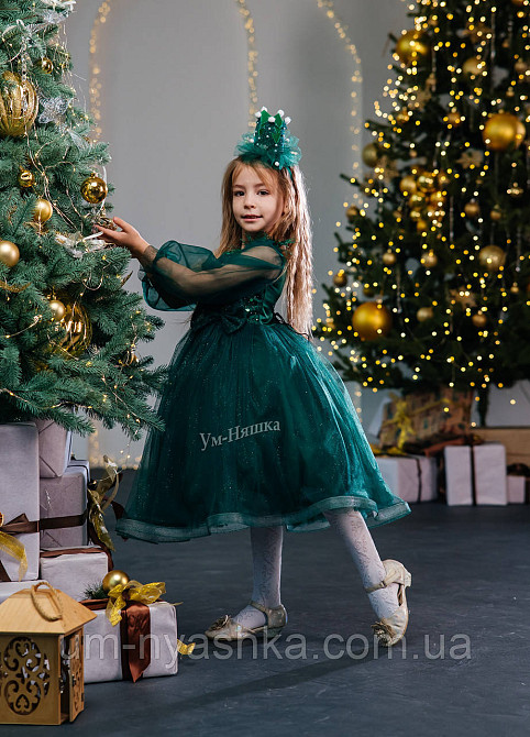 Зелене дитяче пишне плаття Ялинка Кривий Ріг - фото 8