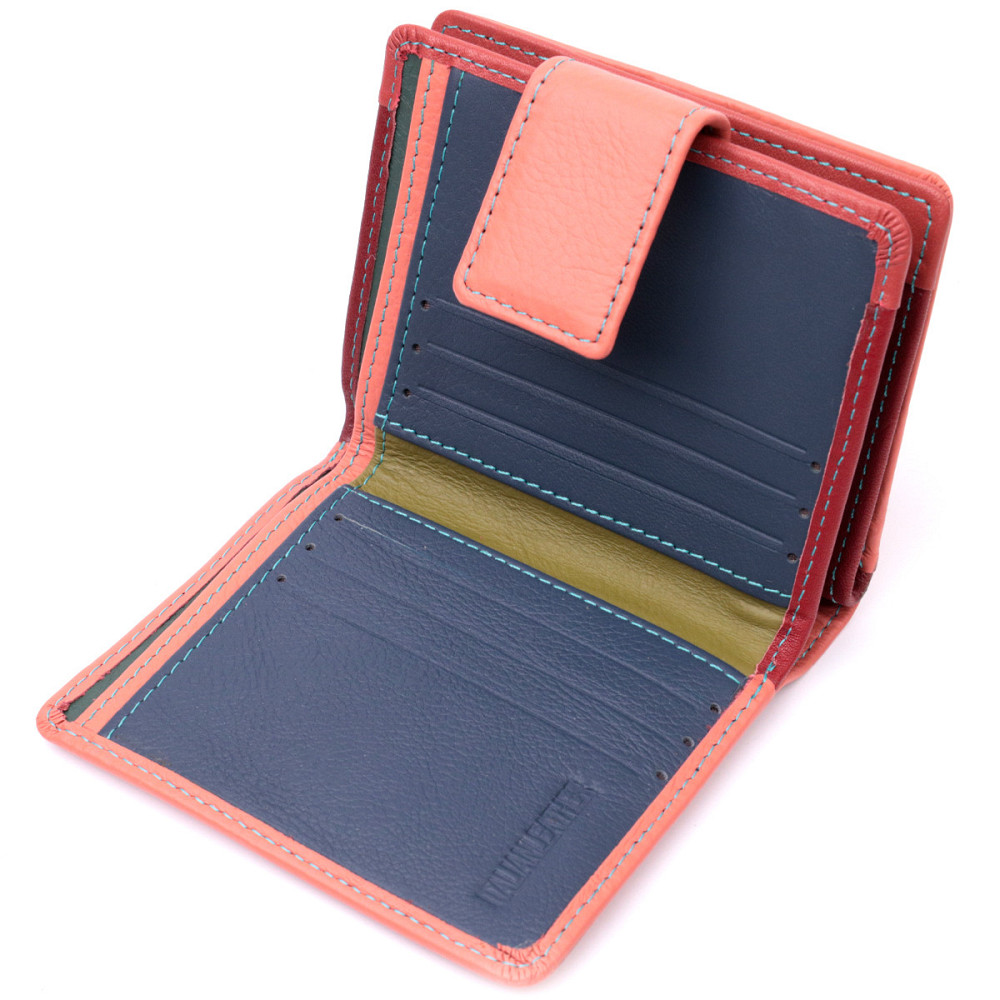 Кожаный женский вертикальный кошелек небольшого размера Оранжевый (ST Leather) Киев - изображение 10