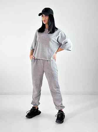 Жіночий костюм з турецької двонитки петля з ефектом tie dye "George"| Норма| Розпродаж моделі Сірий, 46-48 Київ