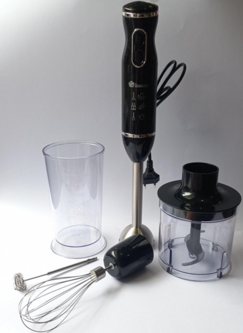 Кухонй блендер ручний 5в1 Domotec R.314B чорний 800Вт Потужний побутовий універсальний з мірною склянкою Львів - фото 4