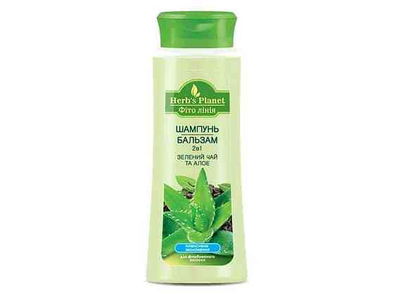 Шампунь-бальзам 240мл 2в1 «Зелений чай та алое»Фіто лінія ТМ Herbs Planet Київ