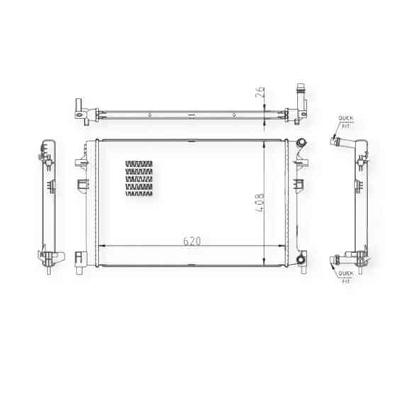 Радіатор охолодження двигуна автомобіль Шкода Octavia, Superb, автомобіль Фольцваген Golf 12- Мукачево