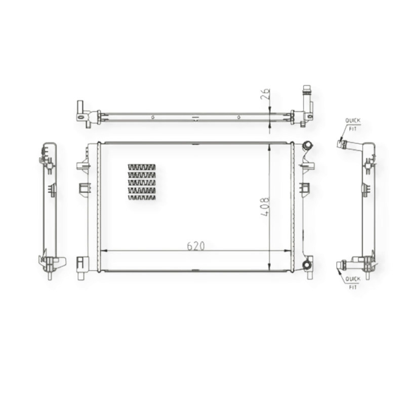 Радиатор охлаждения двигателя автомобиль Шкода Octavia, Superb, автомобиль Фольцваген Golf 12- Мукачево - изображение 1