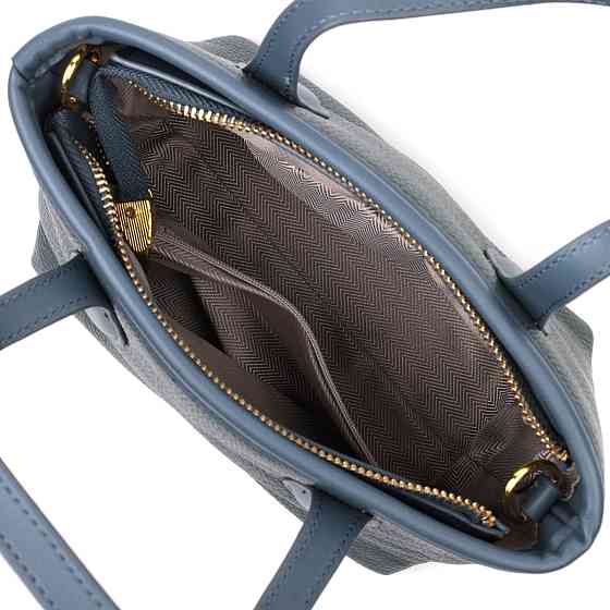 Елегантна сумка з двома ручками з натуральної шкіри Vintage 22282 Блакитна Київ