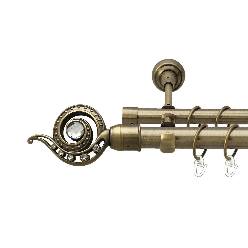 Карниз Orvit Око Дракона металевий дворядний відкритий гладка труба кільце металеве Антик 25\19 мм 240 см (00-00017551) Львів - фото 1