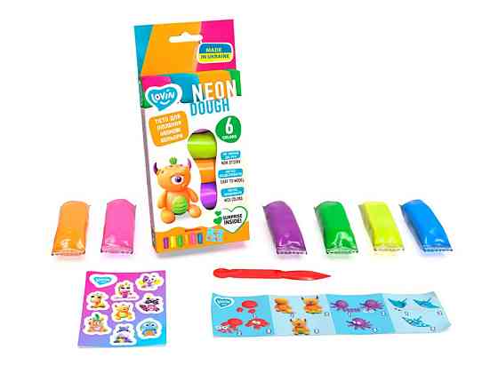 Набір тісту для ліплення "Neon Assorted" TM Lovin 41197, 6 кольорів Вінниця
