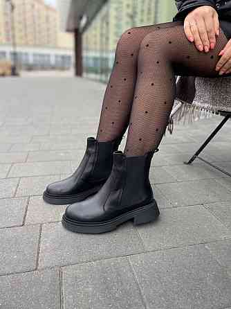 Edan Instruments Черевики жіночі EDAN чорні шкіра натуральна зима висота 15 см (5693) Коломия