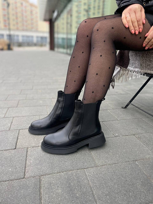 Edan Instruments Черевики жіночі EDAN чорні шкіра натуральна зима висота 15 см (5693) Коломыя - изображение 1