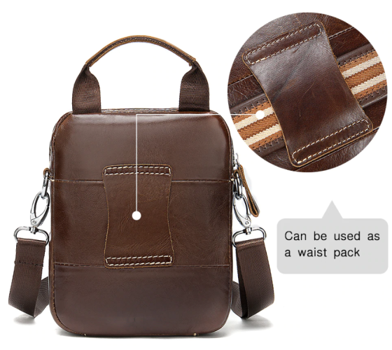 Сумка-барсетка на пояс мужская кожаная Коричневая (Vintage) Киев