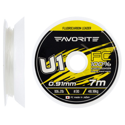 Флюорокарбон Favorite U1 FC 7m 30/0.91mm 106.2lb/48.18kg (1693.11.97) Винница - изображение 1