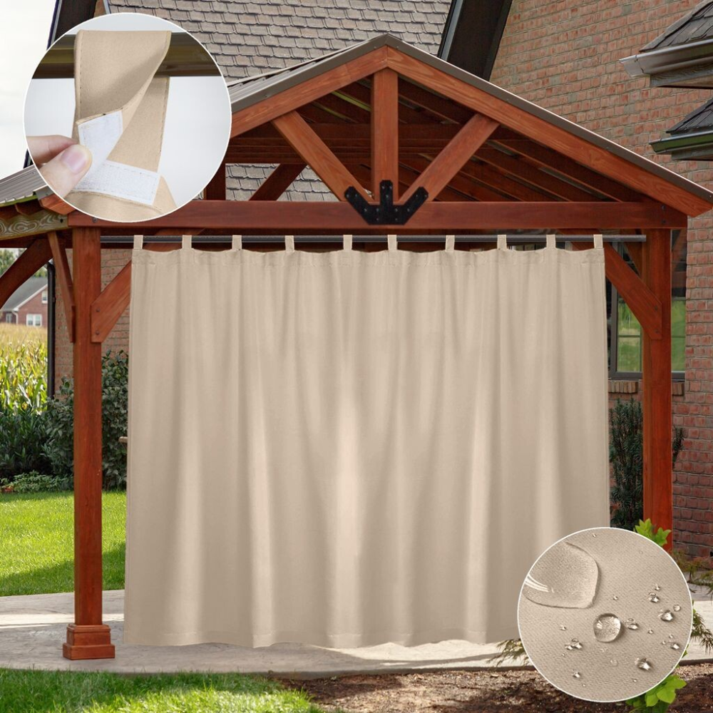 Штора уличная водонепроницаемая для беседки (2.4 х 1.45 м) Бежевый Киев - изображение 7