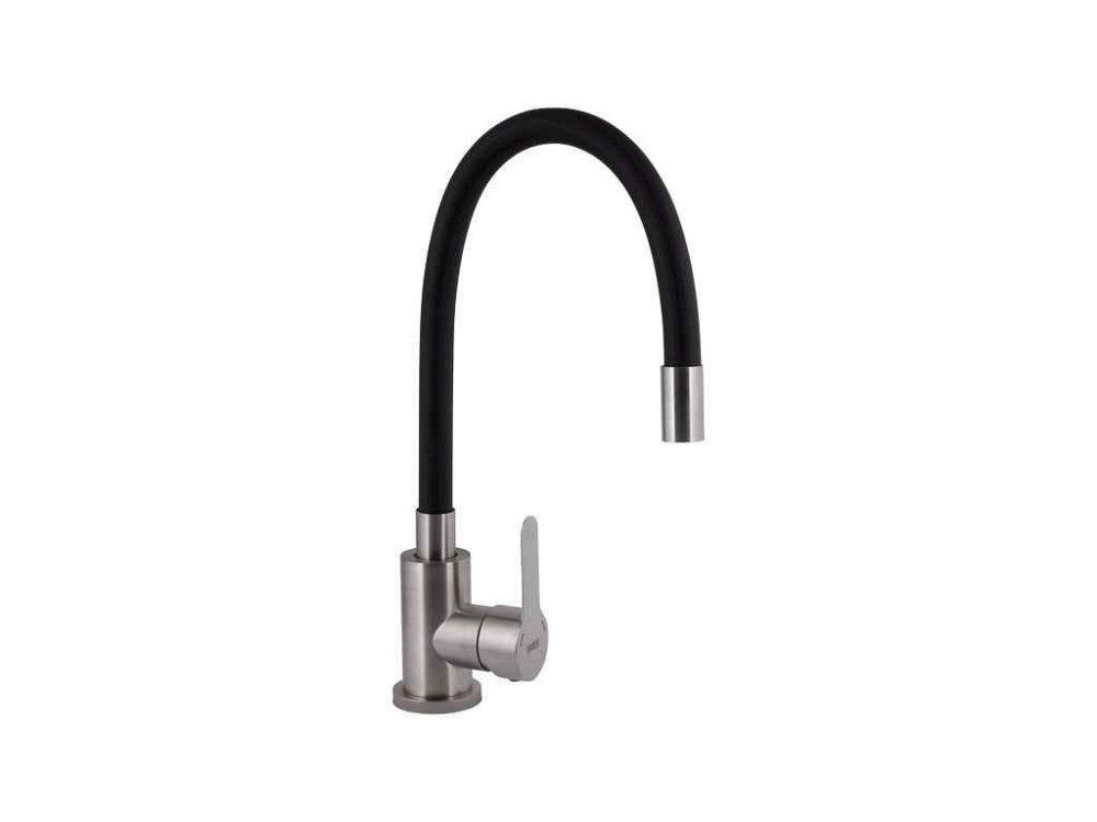 Смеситель на раковину черный Pure 015F3 (k35) с гибким изливом BRIPUR015F3NKB ТМ Brinex Киев - изображение 1