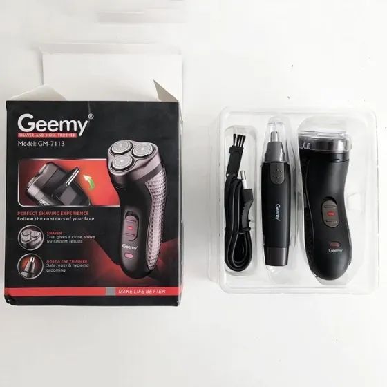 Електробритва 3в1 акумуляторна з триммером Gemei GM-7113, до 45 хвилин роботи, низький шум шуму Одеса