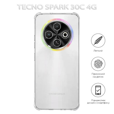 Чохол до мобільного телефона BeCover Anti-Shock Tecno Spark 30C 4G Clear (712783) Вінниця - фото 5