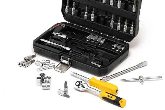 MASTERTOOL Набір інструментів MASTERTOOL ¼" 46 шт 4-14 мм CrV кейс з металевими замками 78-2047 Київ