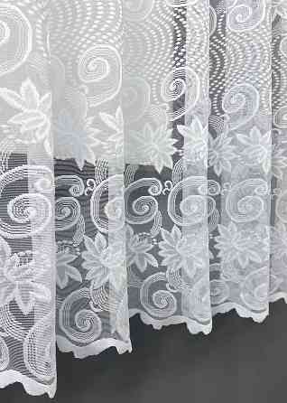 Короткая тюль, высота 1,6 м., жаккард цвет белый 1780т Киев