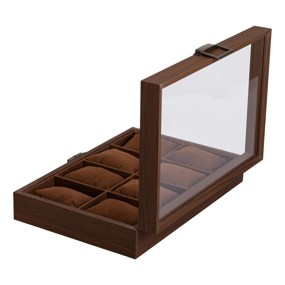 Скринька для годинників 31×21×8.7 см дерев'яна на 8 відсіків коричнева HP-5-12 Коломия - фото 5