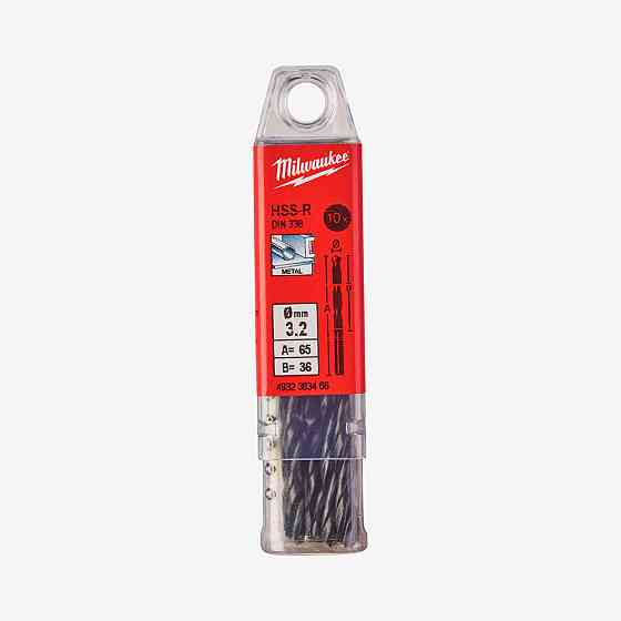 Свердло по металу HSS-R MILWAUKEE DIN338 Ø3.2мм 4932363466 Коломыя