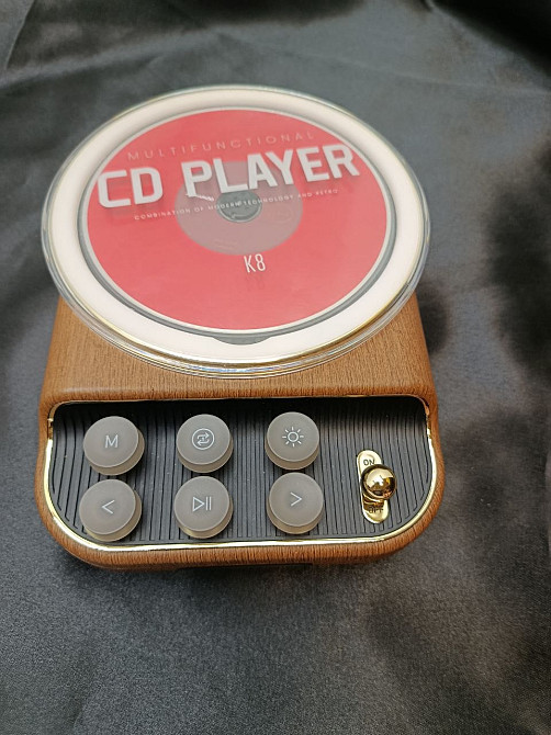Портативний ретро CD-плеєр Bluetooth-колонка, FM-радіо K8 (4-в-1) категорія Б Луцк - изображение 2
