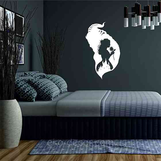 Декоративное настенное Панно «Красавица и чудовище», Декор на стену 50*30 см, Белый Киев