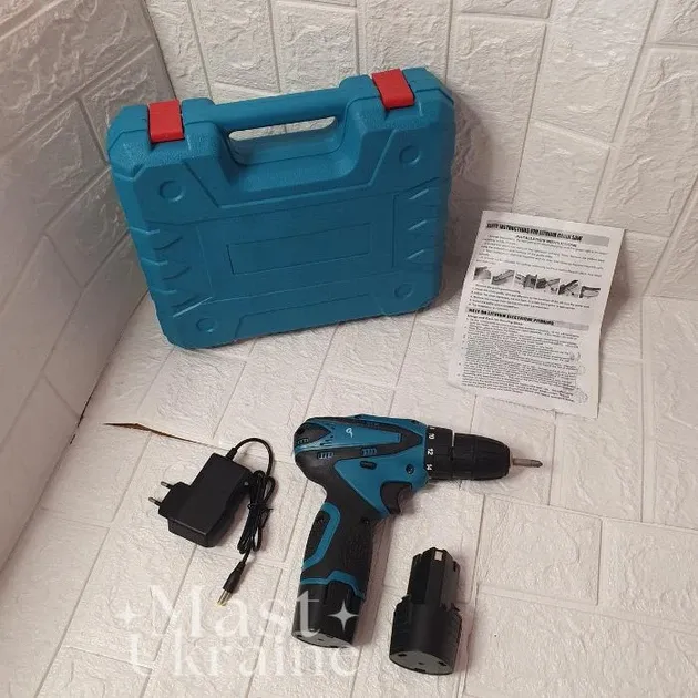 Акумуляторний шуруповерт 12V з набором інструментів, 18 режимів, 1 акумулятор, кейс для транспортування Київ - фото 8