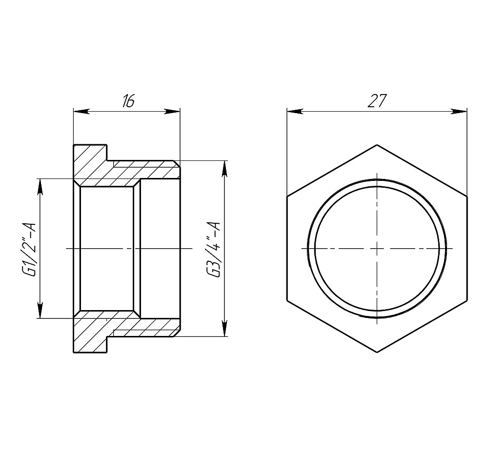 Футорка 3/4″х1/2″ЗВ латунна LF433S OPTIMUM Киев - изображение 3
