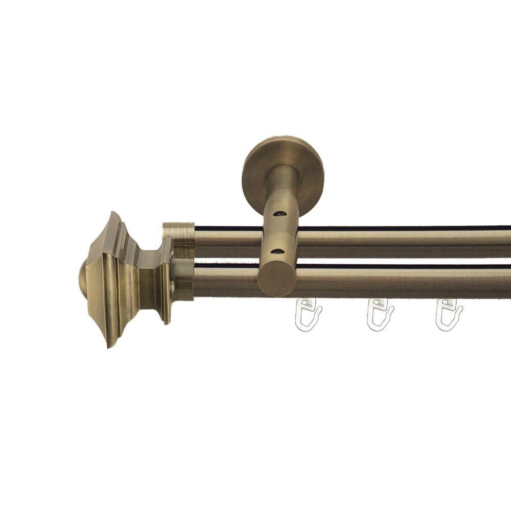 Карниз Orvit Борджеза металевий дворядний реверсивний профільна труба  Антик 19\19 мм 300 см (7219298) Львов - изображение 1