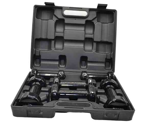 Набір гантелей для занять фітнесом вдома і в тренажерному залі в кейсі 9 кг чорного кольору Fitness Dumbells Київ