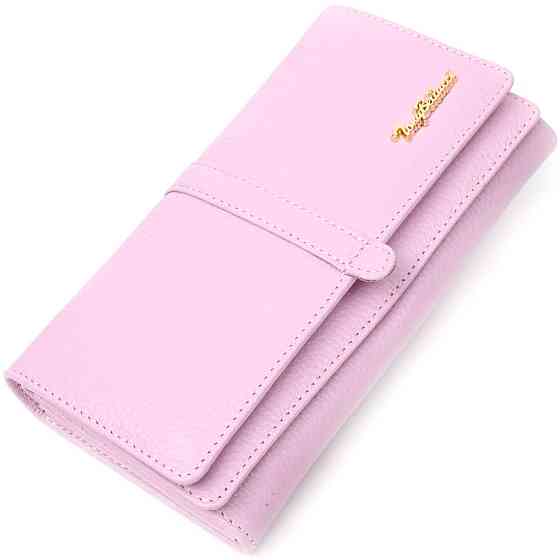 Женский кошелек с большим количеством отделений нежного цвета из натуральной кожи Tony Bellucci 21958 Лиловый Киев