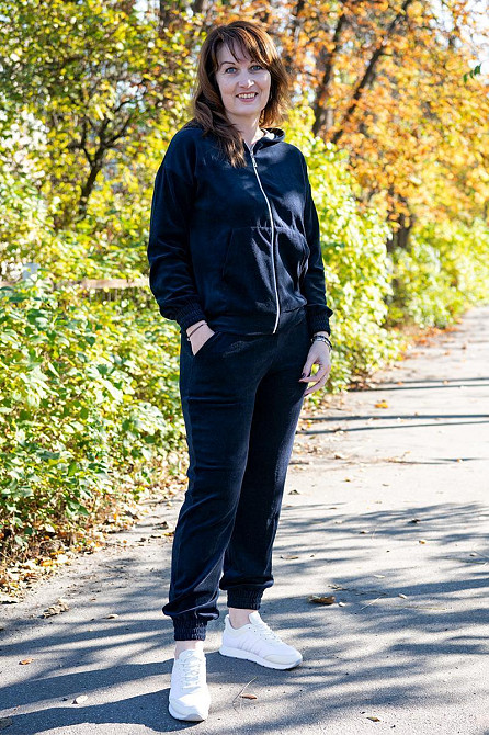 Спортивний костюм жіночий прогулянковий велюровий, комплект темно-синій на блискавці, жіночі спортивні костюми 56/58 Київ - фото 1