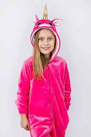 Дитяча піжама-кигурумі дитячий і підлітковий Єдиноріг, рожевий, домашня піжама топ Київ