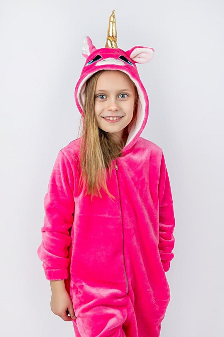 Дитяча піжама-кигурумі дитячий і підлітковий Єдиноріг, рожевий, домашня піжама топ Київ - фото 5