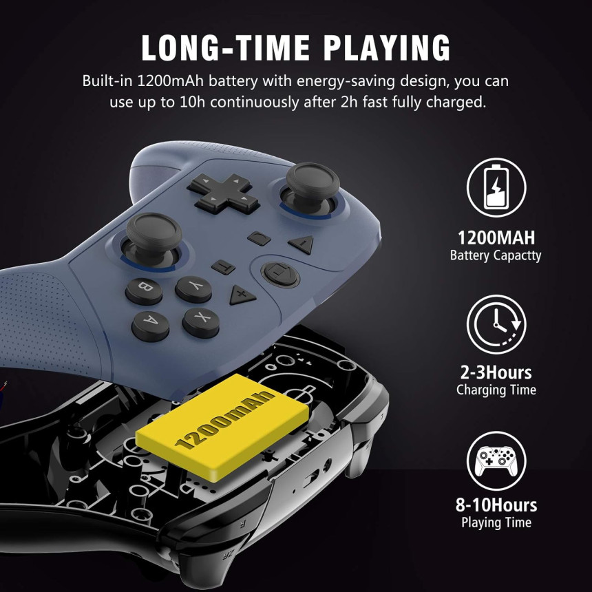 Бездротовий геймпад YCCTEAM Wireless Pro Controller для Nintendo Switch / Lite з NFC та гіроскопом, Уцінка Київ - фото 13