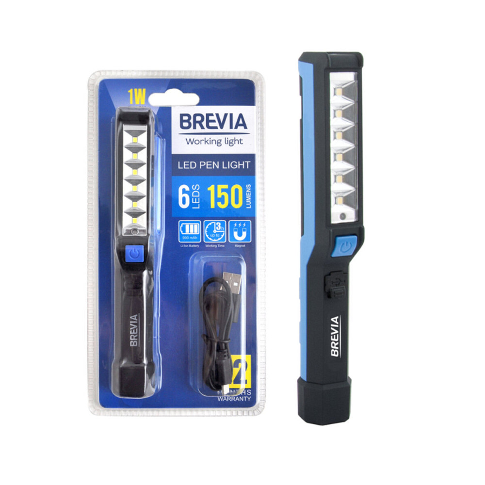 Ліхтар інспекційний Brevia LED Pen Light 6SMD+1W LED 150lm 900mAh microUSB Київ - фото 1
