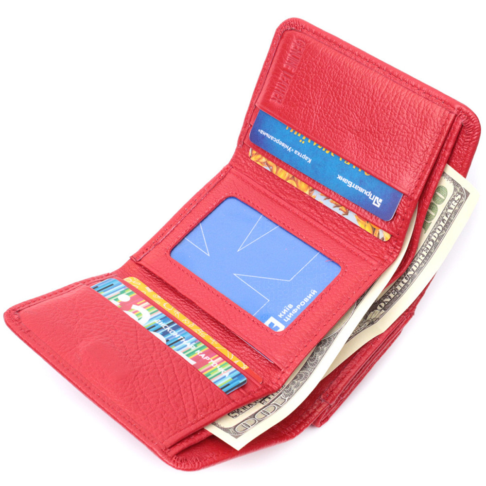 Жіноче портмоне з монетницею із натуральної шкіри ST Leather 22727 Червоний Київ - фото 8