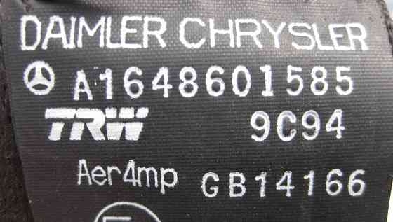 Mercedes-Benz  A1648601585 9C94 Ремінь безпеки задній лівий чорний GL X164 Одеса