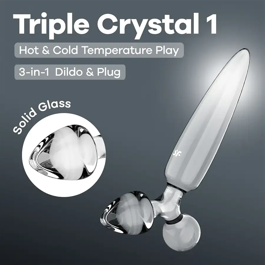 Тристоронній скляний дилдо Satisfyer Triple Crystal 1 Transparent Львів - фото 6