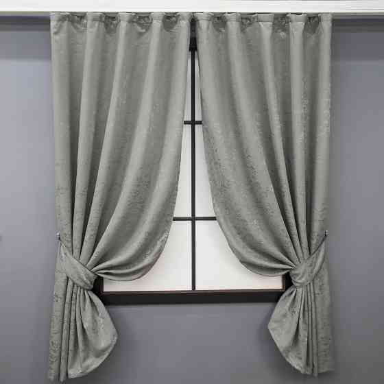 Комплект коротких штор VR-Textil Лен мрамор Pavliani № 1665ш Серый 130х170 см 2 шт (35-0305) Киев