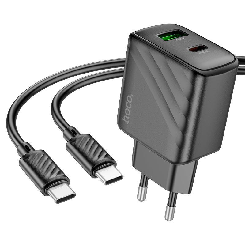 Мережевий зарядний пристрій з кабелем HOCO CS23A Sunlight dual-port PD30W+QC3.0 charger set(Type-C to Одеса - фото 1