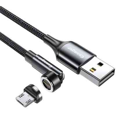 Дата кабель USB 2.0 AM to Micro 5P 1.0m magnetic black Essager (EXCCXM-WC0G) Винница