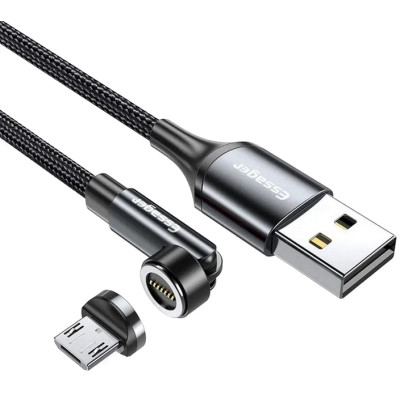 Дата кабель USB 2.0 AM to Micro 5P 1.0m magnetic black Essager (EXCCXM-WC0G) Винница - изображение 1