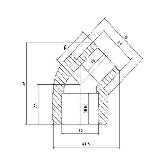 Куточок PPR Blue Ocean 25, 45° ВН Київ